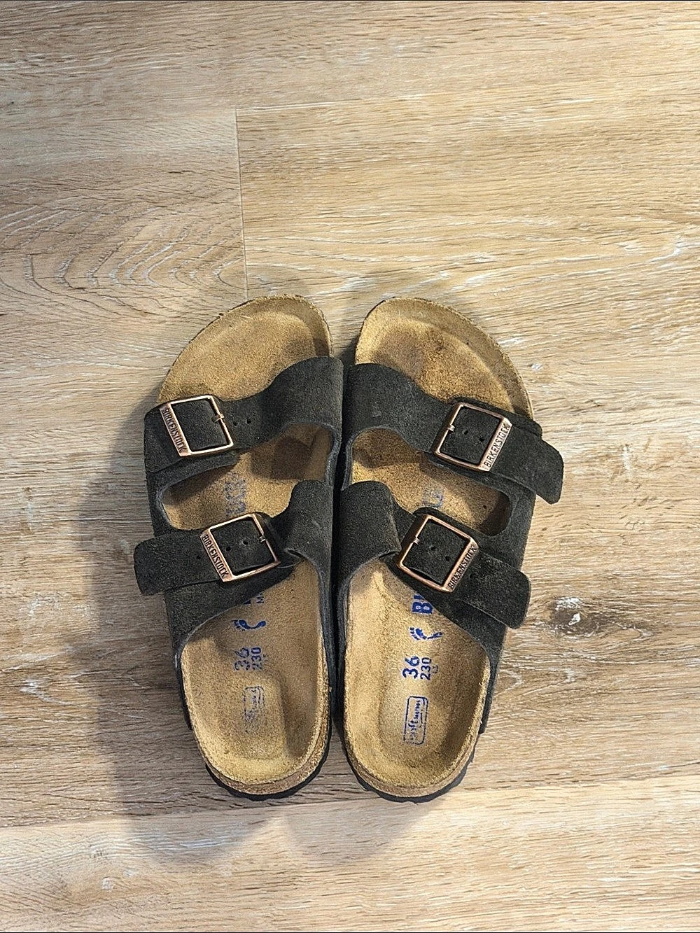 Birkenstock Arizona Soft Footbed Sandals Brown & Black US 5.5